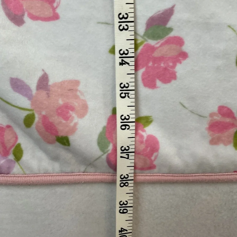 Bundles Baby Place Blanket Pink Floral Rose Sherpa White 30x38